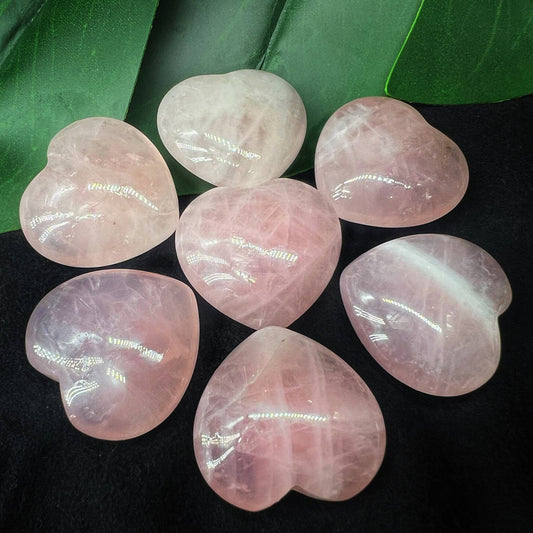 30mm Rose Quartz Heart Crystal Stone Polished