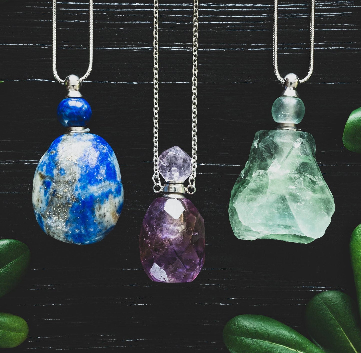 Crystal Perfume Bottle/ Essential Oil Diffuser Pendant Necklace