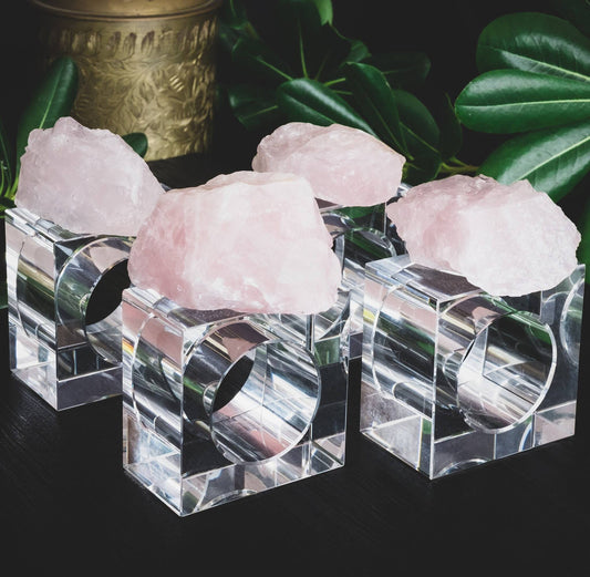 Rose Quartz Napkin Rings