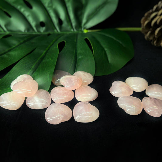 30mm Rose Quartz Heart Crystal Stone Polished