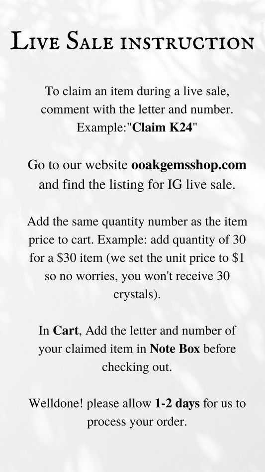 For Instagram Live Sales Only - OOAKGEMSSHOP